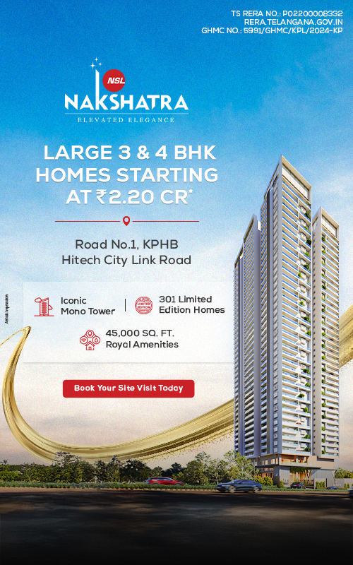 NSL Nakshatra - Large 3 & 4 BHK homes, Road No.1 KPHB