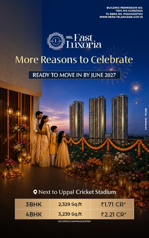 NSL East Luxoria - 3 & 4 BHK homes next to Uppal Cricket Stadium