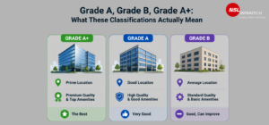 Grade A office space vs Grade A+ and Grade B classification in India